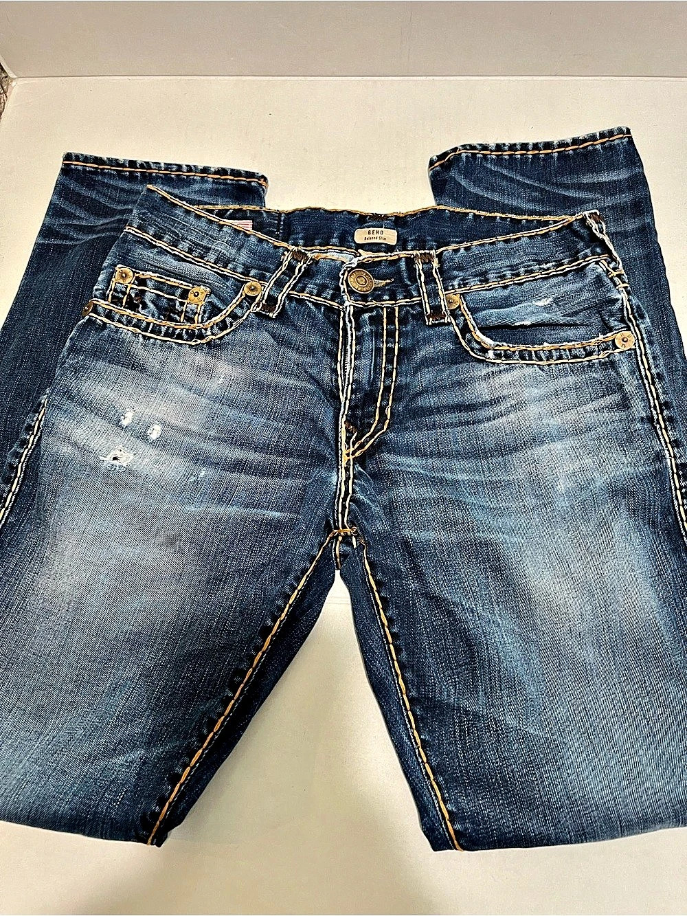 True Religion Geno Relaxed Slim Jeans Blue Waist 32